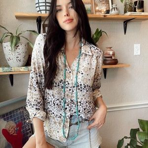 Vintage Floral Button Up